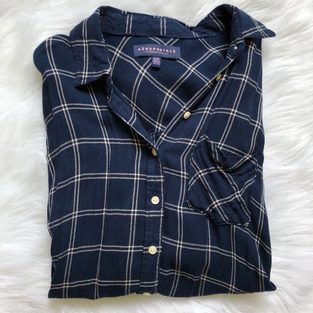 Navy Button Down